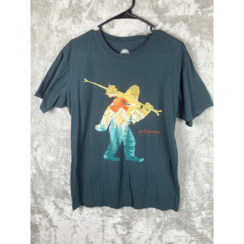 Mens The Duck Company Aspen Colorado Bigfoot Ski Graphic T Shirt Size‎ L